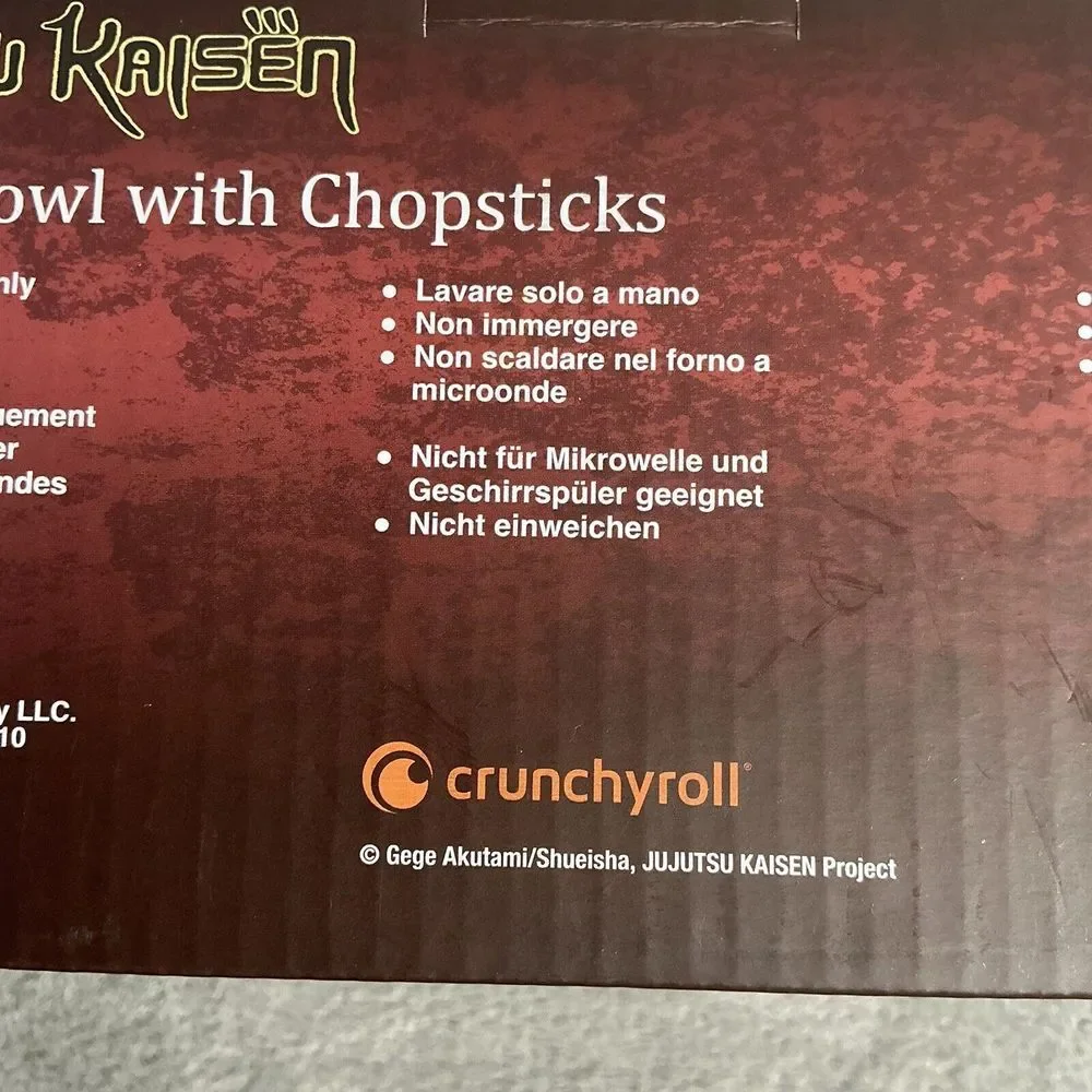 Funky Jujutsu Kaisen Ramen Bowl With‎ Chopsticks 14oz New